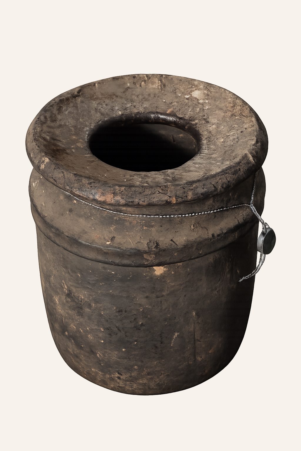 Nepalese houten pot, detail 2
