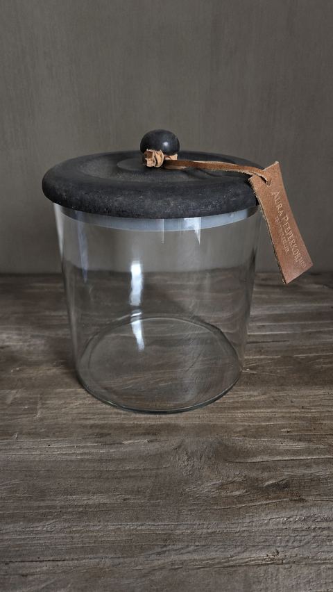 Glazen voorraadpot L, detail 3
