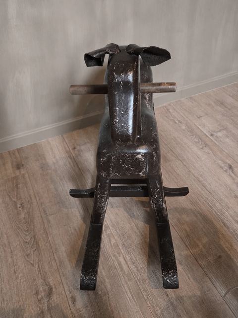 Vintage houten schommelpaard van Flamant, detail 2