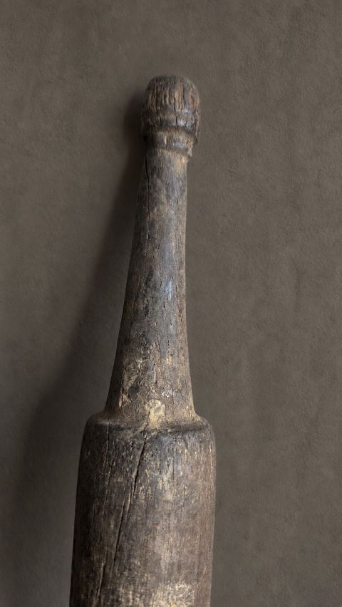 Oude houten deegroller, detail 2