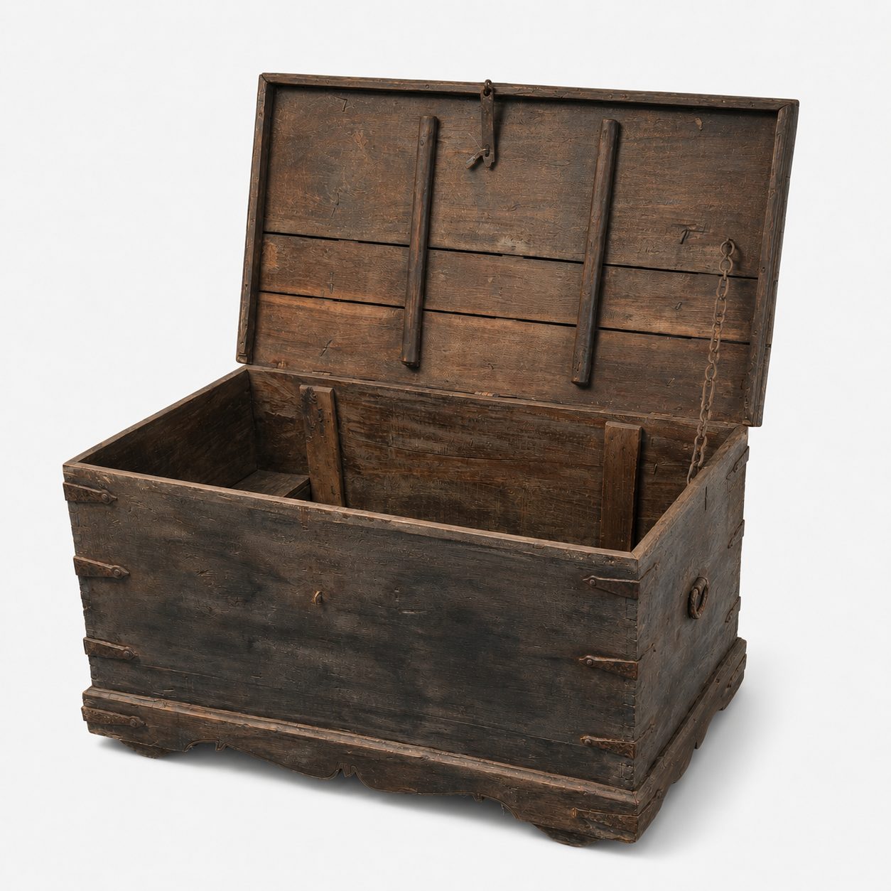 Decoratieve oude houten kist, detail 2