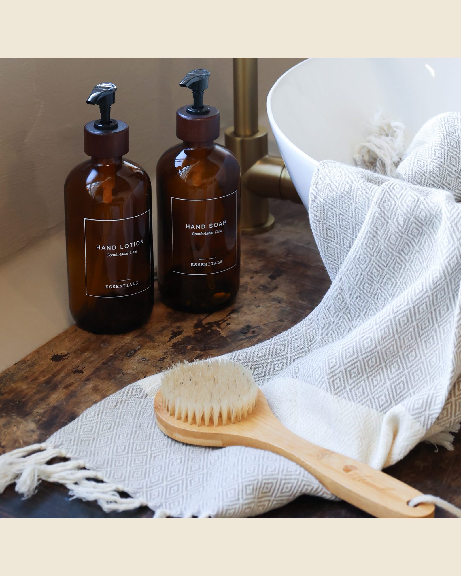 Navulbare pompfles Hand Lotion, 500 ml, moka, Atelierselectie, bij Mahieu&Merckx