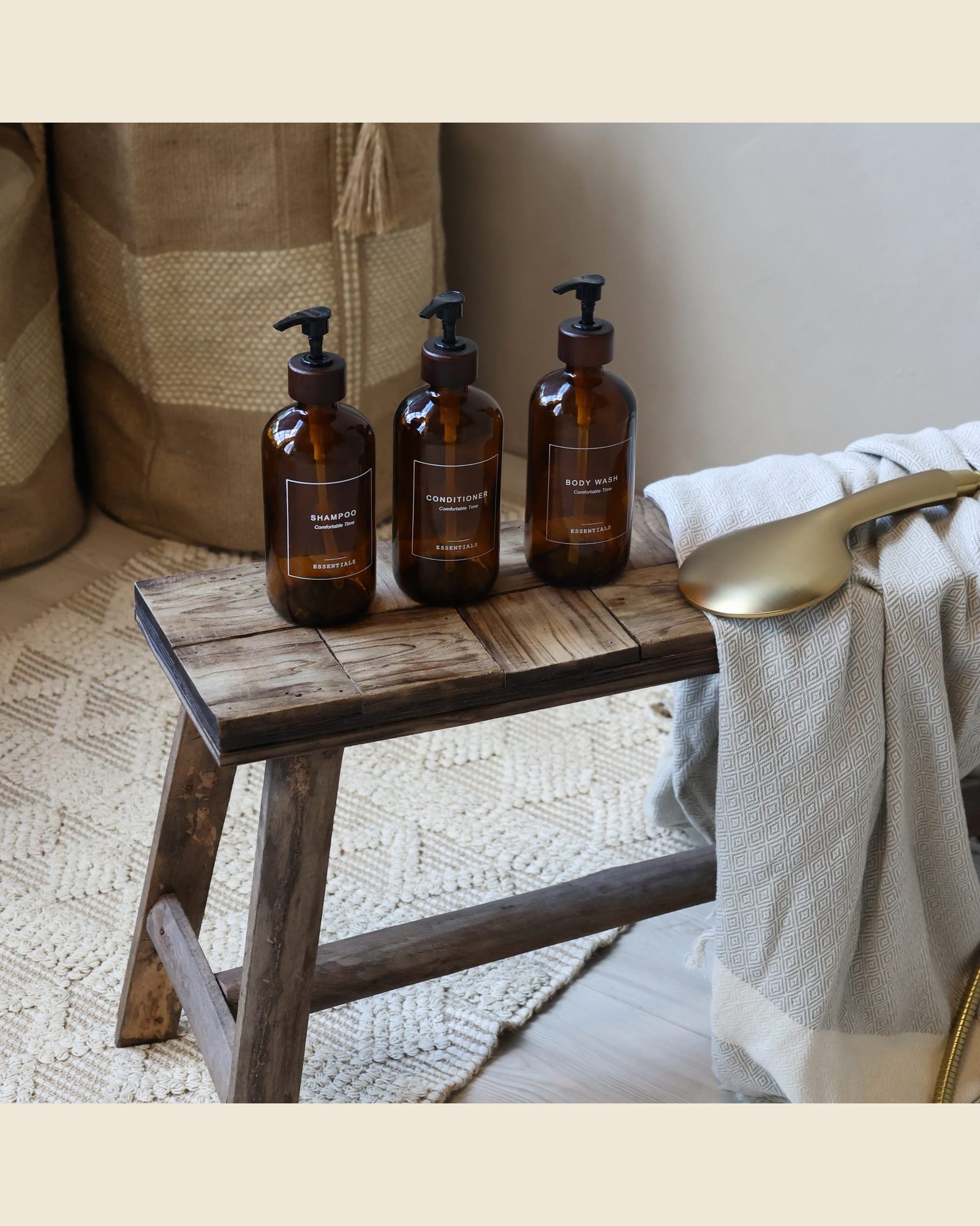 Navulbare pompfles Conditioner, 500 ml, moka, Atelierselectie, bij Mahieu&Merckx