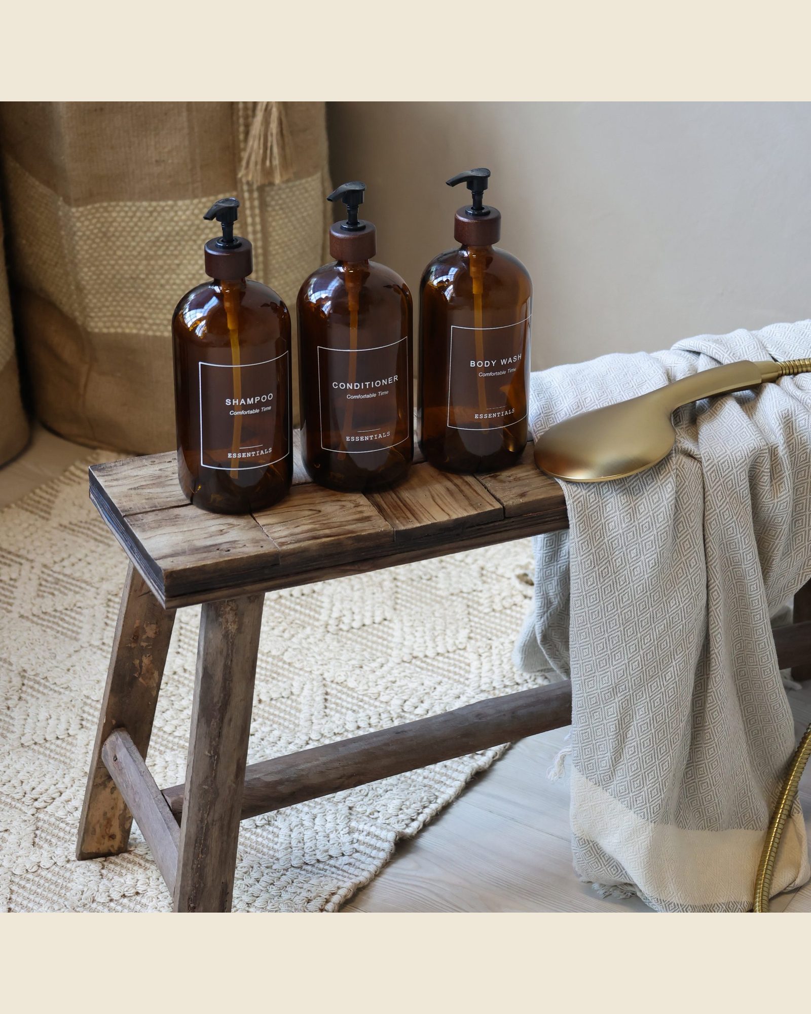 Navulbare pompfles Conditioner, 1 l, moka, Atelierselectie, bij Mahieu&Merckx